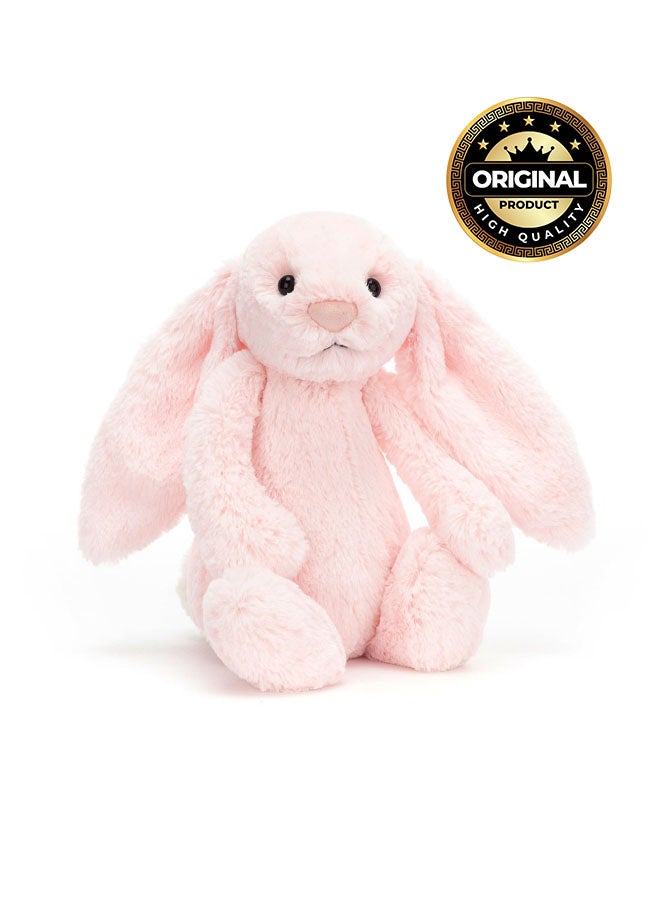 Jellycat أرنب وردي خجول محشو – لعبة محشوة ناعمة بأرجل كوردية، هدية عيد الحب لطيفة للأطفال والبالغين، مجموعة جليكات، 28 سم - Image 1